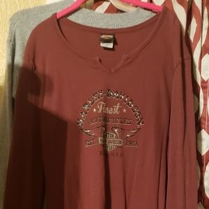 Waffle knit Harley Davidson top